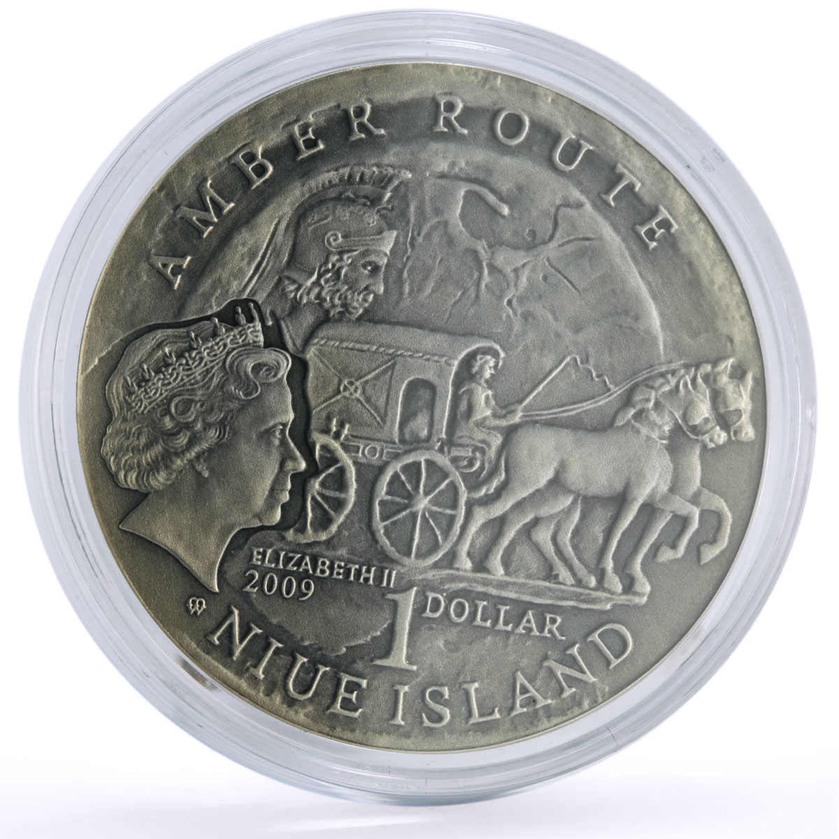 Niue 1 dollar Amber Routes Elblag City silver coin 2009