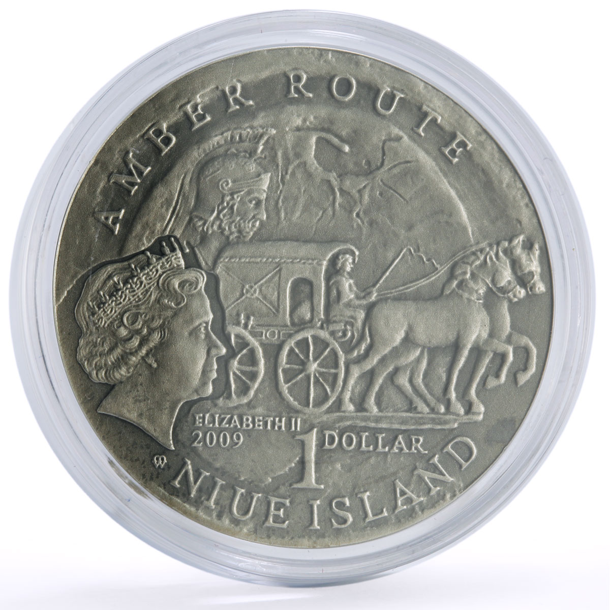 Niue 1 dollar Amber Routes Wroclaw City silver coin 2009