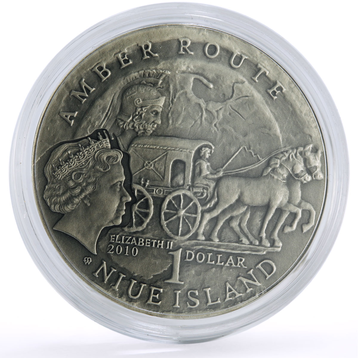 Niue 1 dollar Amber Routes Stare Hradisko City silver coin 2010
