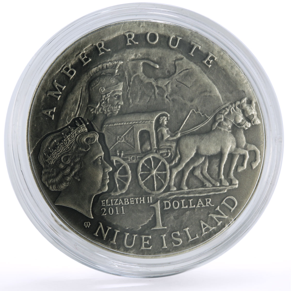 Niue 1 dollar Amber Routes Carnuntum City silver coin 2011
