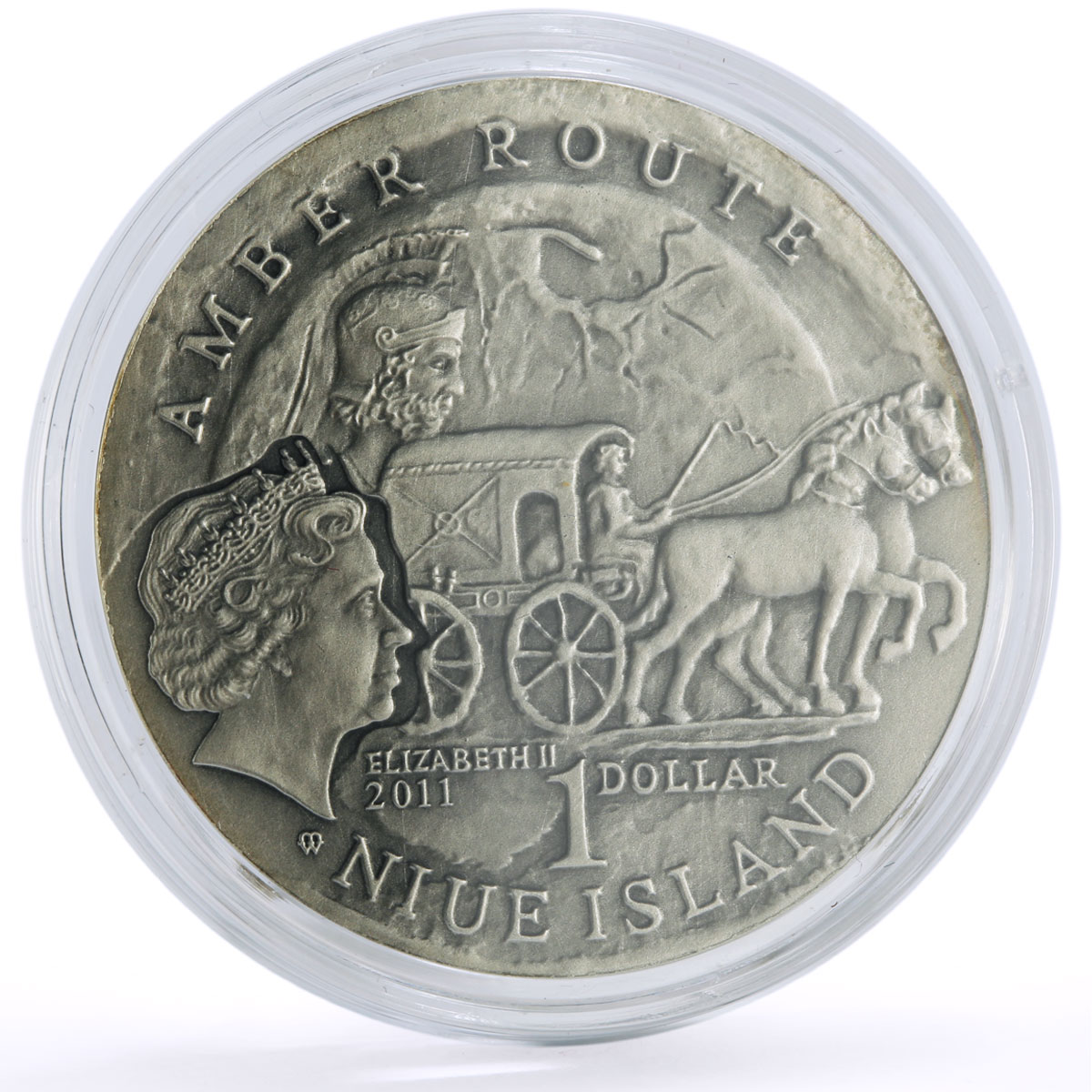 Niue 1 dollar Amber Routes Aquileia City silver coin 2011