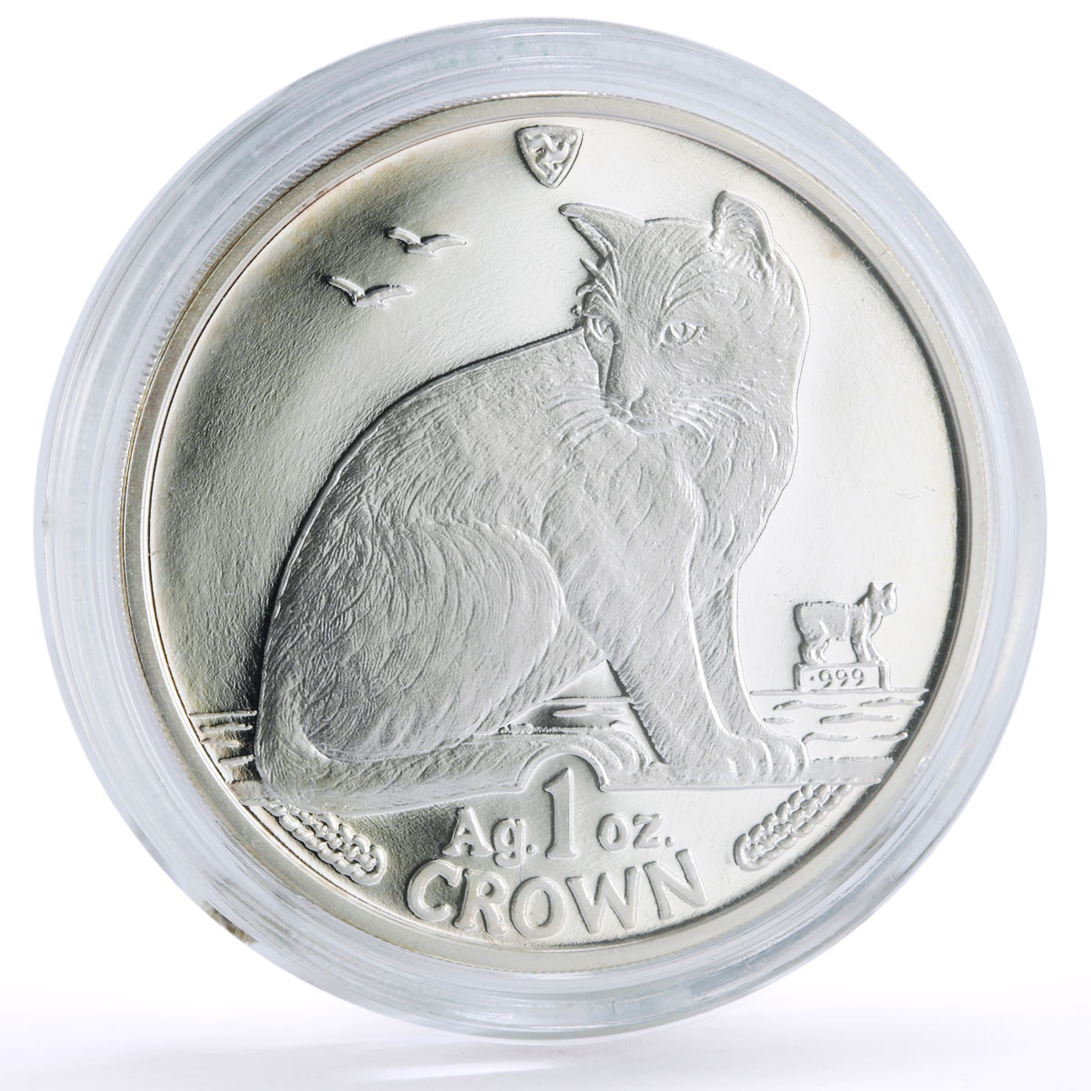 Isle of Man 1 crown Home Pets New York Alley Cat Animals proof silver coin 1990