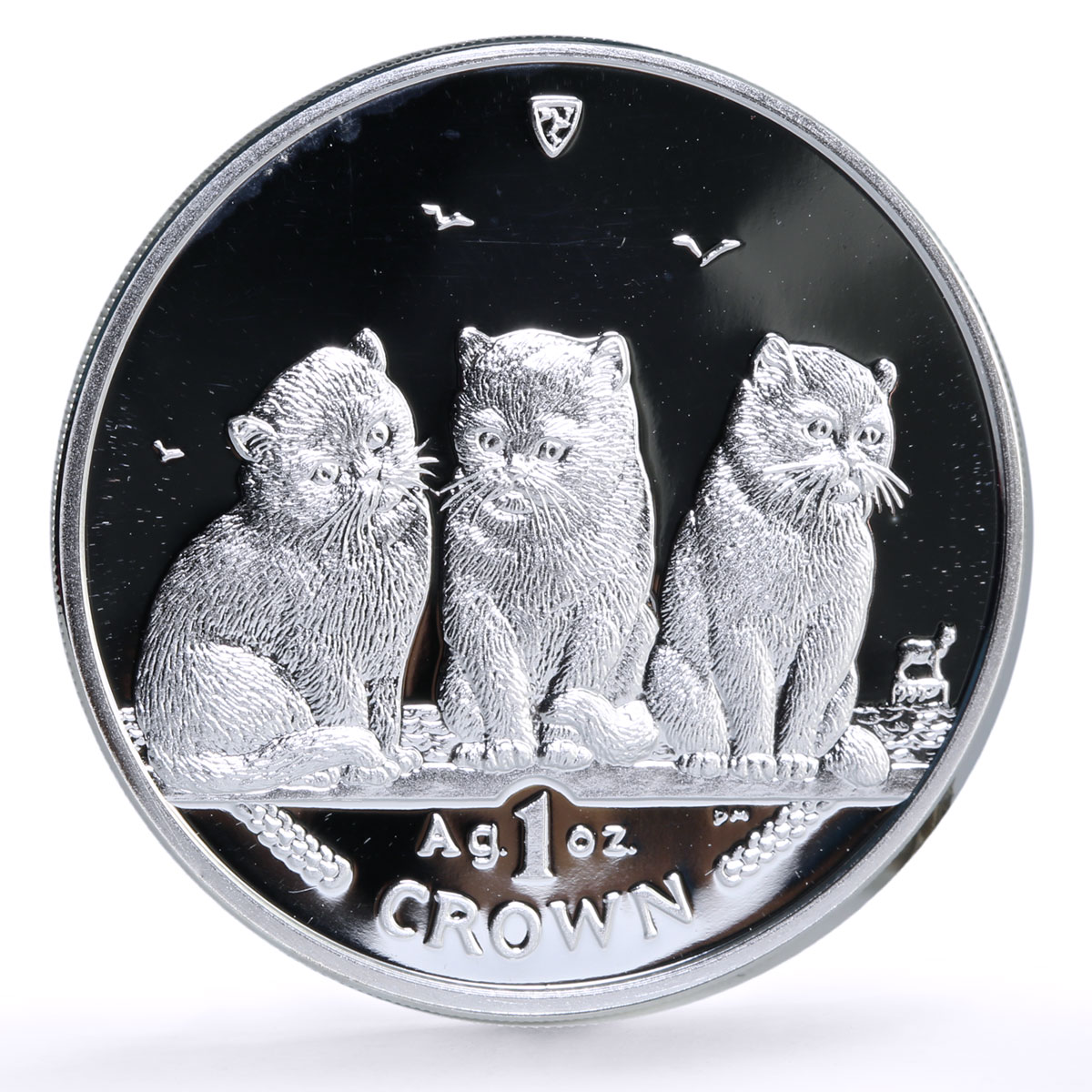 Isle of Man 1 crown Home Pets Shorthair Cat Kitten Animals proof Ag coin 2006
