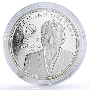 Somalia 250 shillings 1st Space Station Hermann Oberth proof silver coin 2006