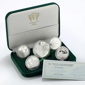 Ukraine set of 5 coins UEFA EURO 2012 Football Cup proof silver coins 2012