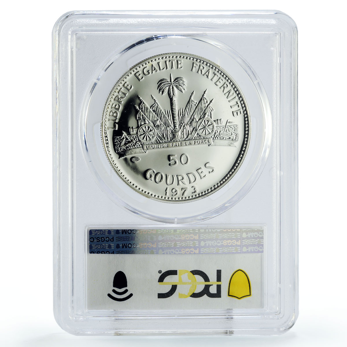Haiti 50 gourdes The Mermaid Woman Fineness Left MS68 PCGS silver coin 1973
