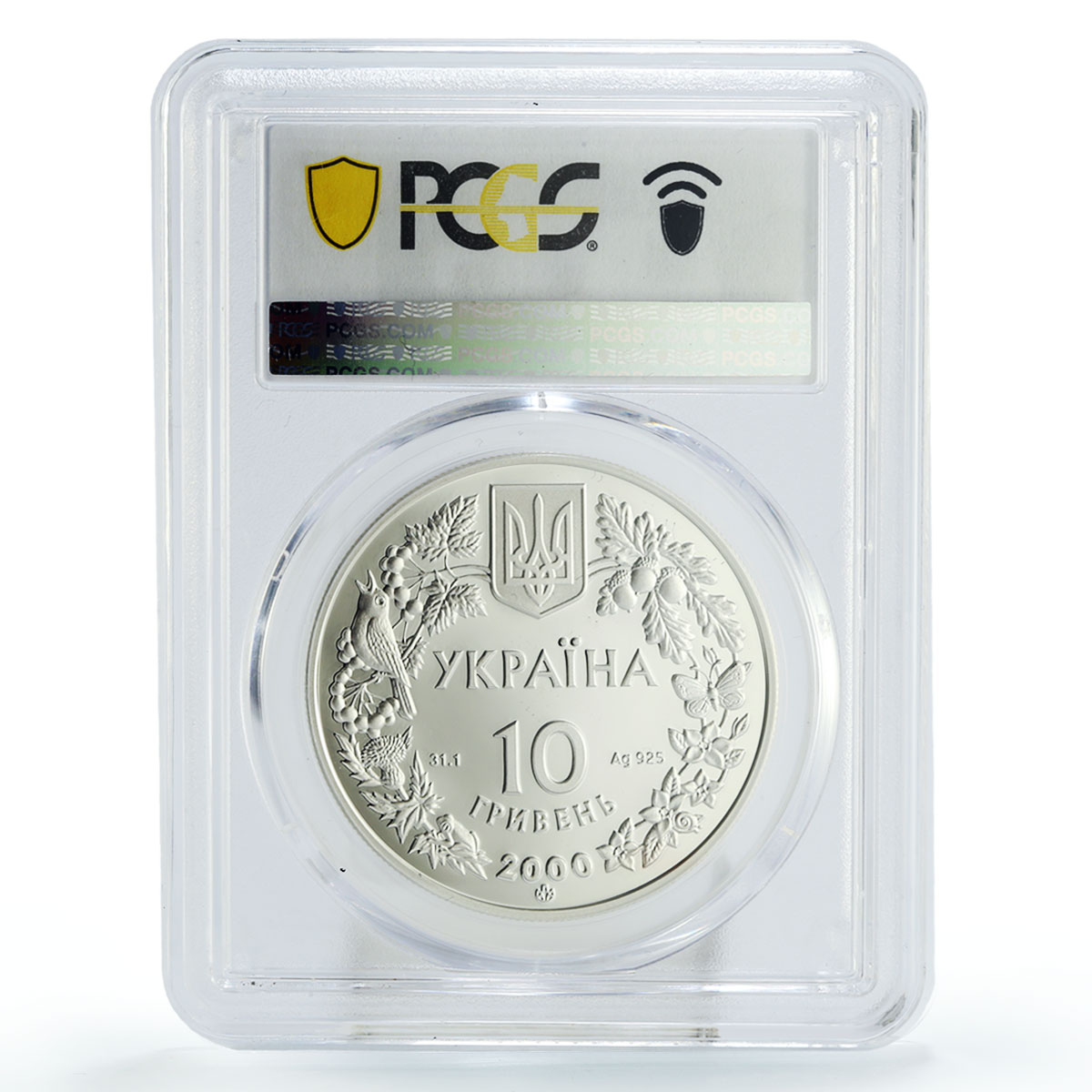 Ukraine 10 hryvnias Conservation Wildlife Crab Fauna PR70 PCGS silver coin 2000