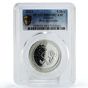 Ukraine 5 hryvnias Born in Ukraine Baby Boy Children PR69 PCGS silver coin 2023