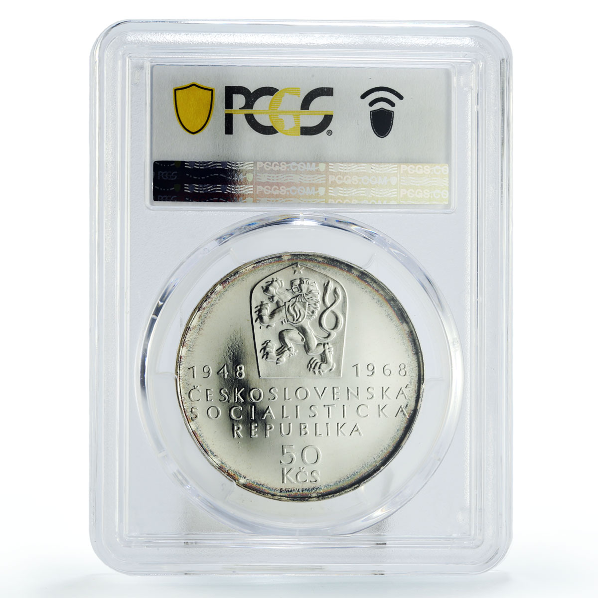 Czechoslovakia 50 korun 50th Jubilee of Independence PR68 PCGS silver coin 1968