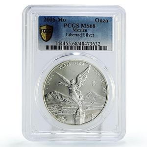 Mexico 1 onza Libertad Angel of Independence MS68 PCGS silver coin 2006