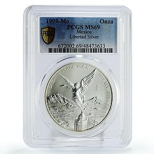 Mexico 1 onza Libertad Angel of Independence MS69 PCGS silver coin 1999