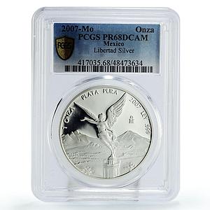 Mexico 1 onza Libertad Angel of Independence PR68 PCGS silver coin 2007