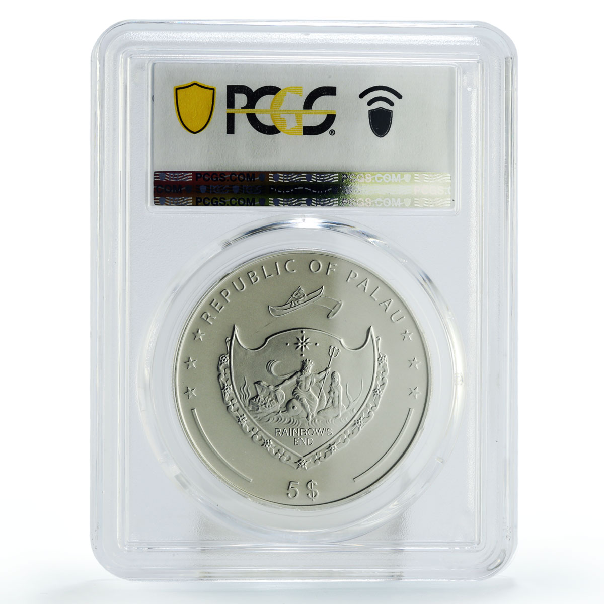 Palau 5 dollars Scent Paradise Coconut Ship MS69 PCGS silver coin 2009