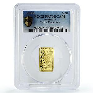 Australia 20 dollars Dreaming Series Sea Turtle Fauna PR70 PCGS gold coin 2008