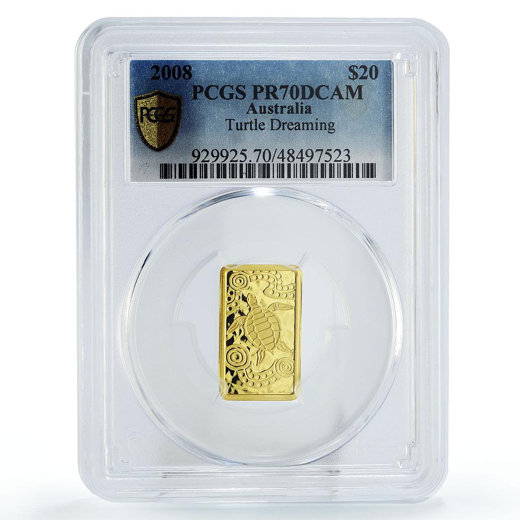 Australia 20 dollars Dreaming Series Sea Turtle Fauna PR70 PCGS gold coin 2008