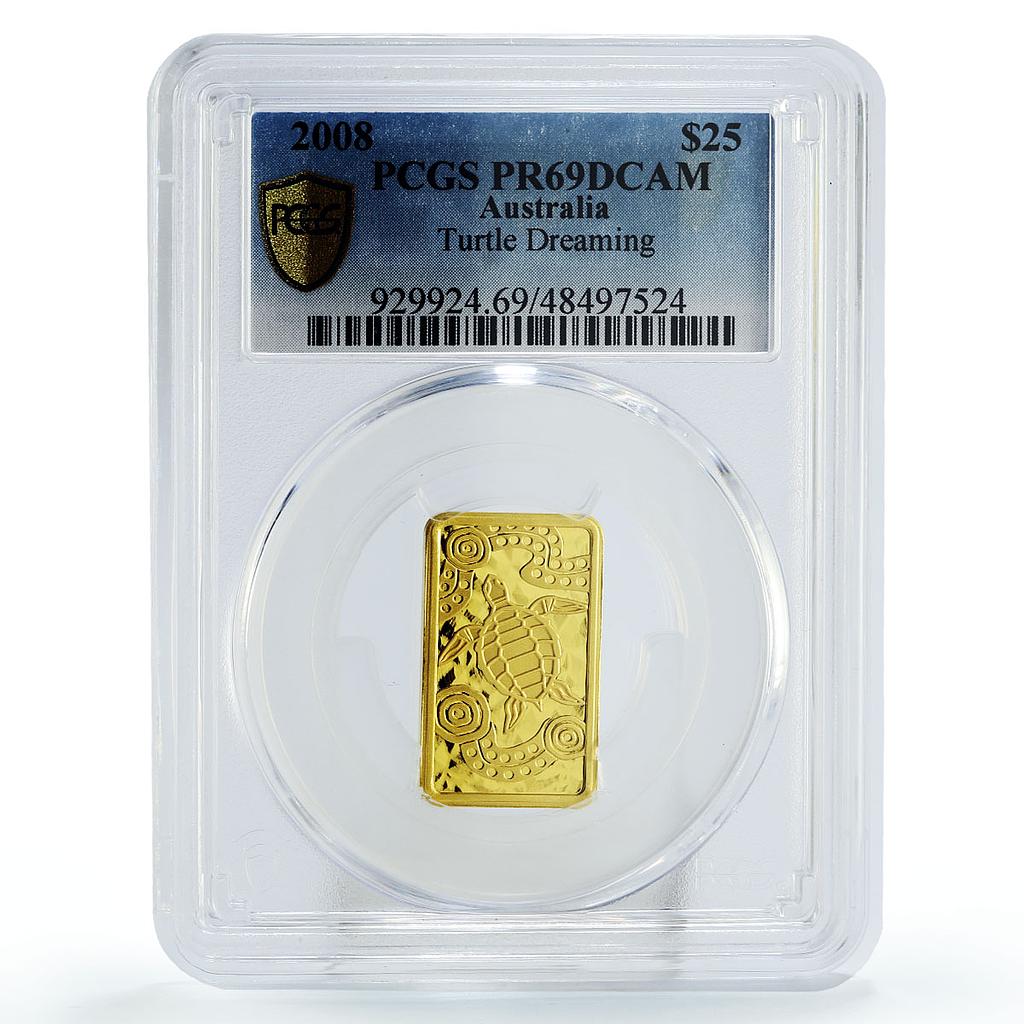 Australia 25 dollars Dreaming Series Sea Turtle Fauna PR69 PCGS gold coin 2008