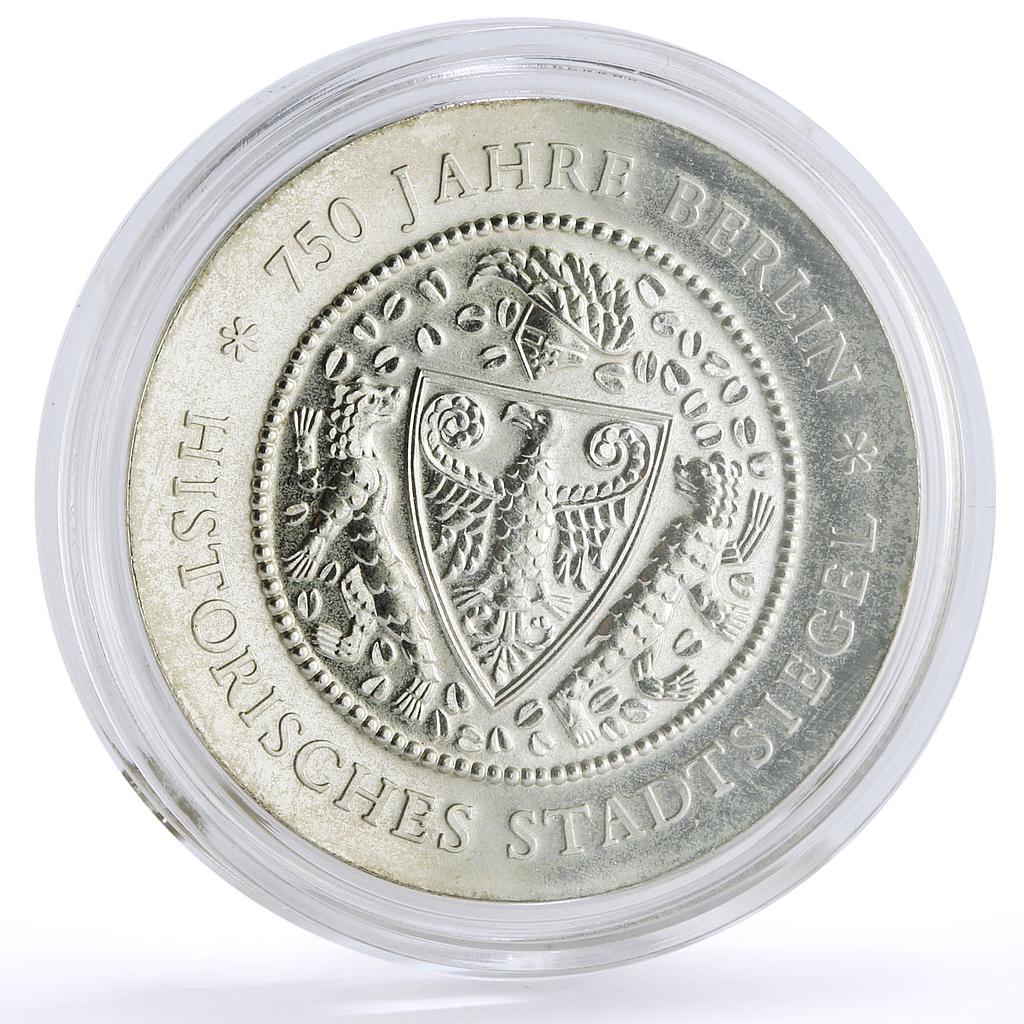 Germany DDR 20 mark 750 Years of Berlin City Seal Stadtsiegel silver coin 1987