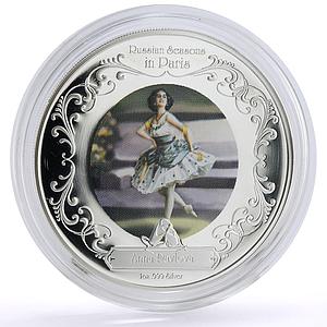 Niue 2 dollars Paris Seasons Ballet Dancer Anna Pavlova colored silver coin 2009