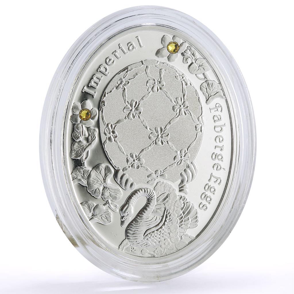 Niue 1 dollar Imperial Faberge Eggs Swan Bird Egg Art proof silver coin 2012