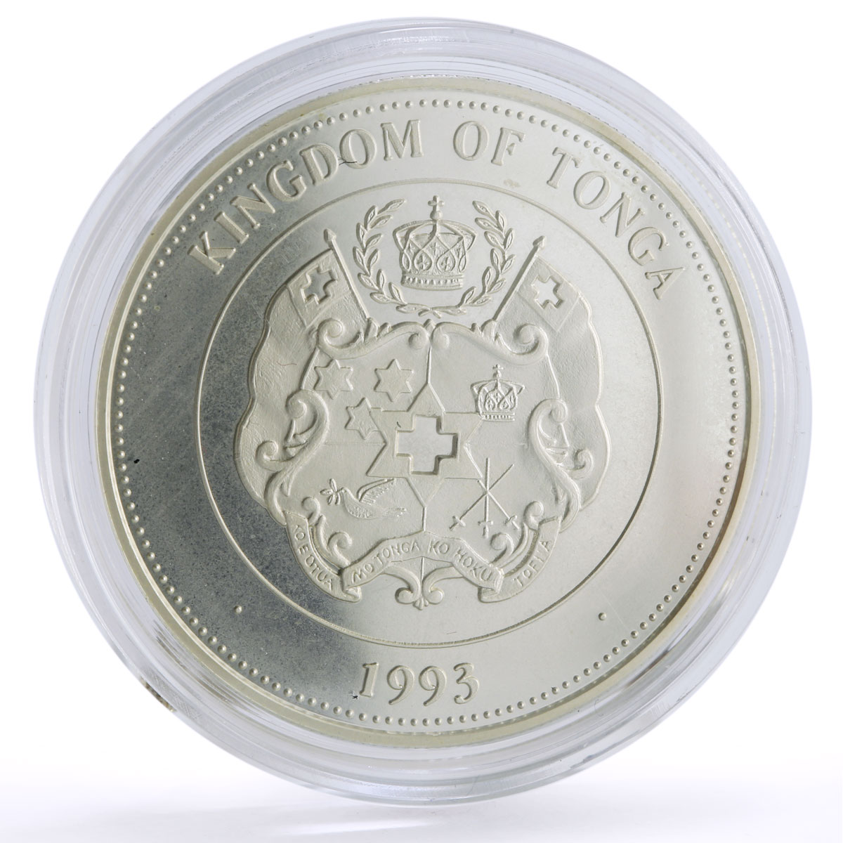 Tonga 1 paanga Johannes Gutenberg Death Printing Literature silver coin 1993