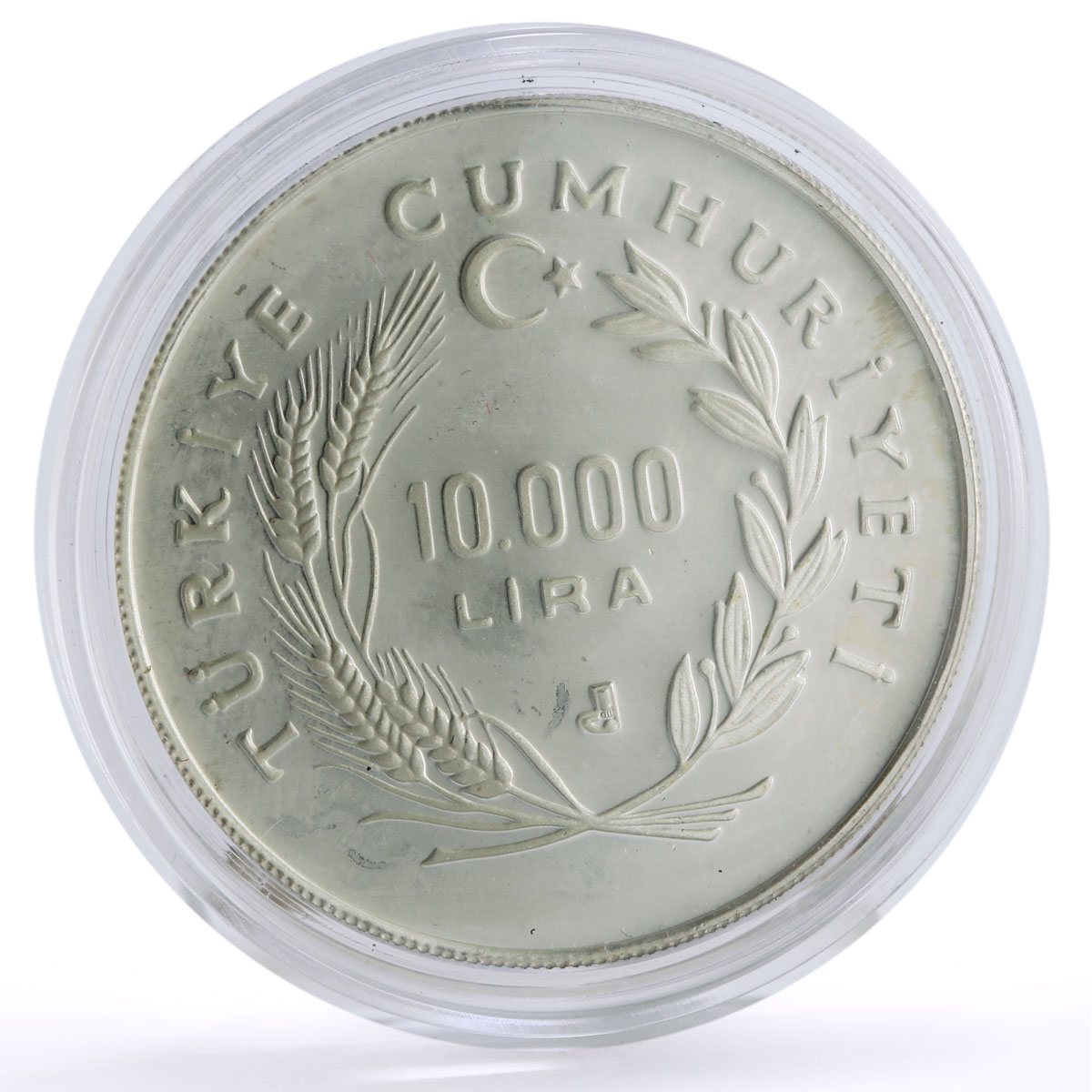 Turkey 10000 lira International Year Shelter for the Homeless silver coin 1987