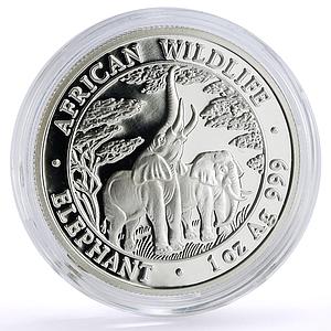 Zambia 5000 kwacha African Wildlife Elephants Fauna proof silver coin 2003