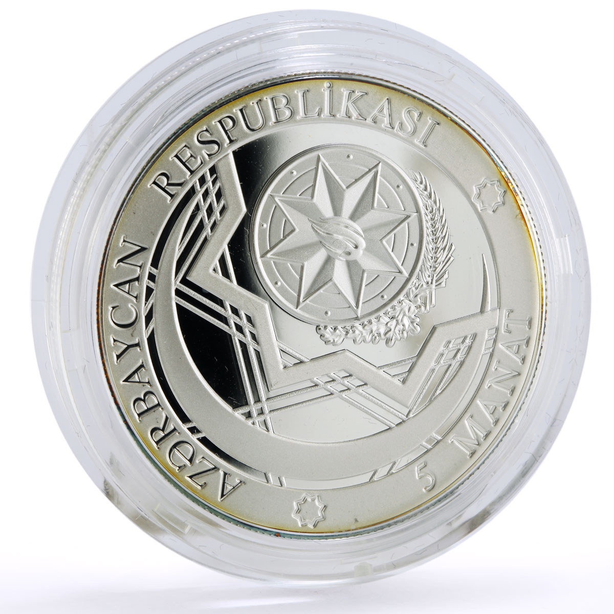 Azerbaijan 5 manat Baku First European Games Gymnastics proof silver coin 2015