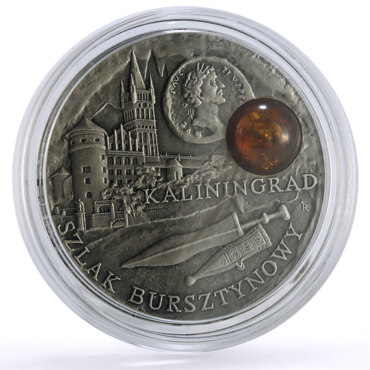 Niue 1 dollar Amber Routes Kaliningrad Konigsberg City silver coin 2008