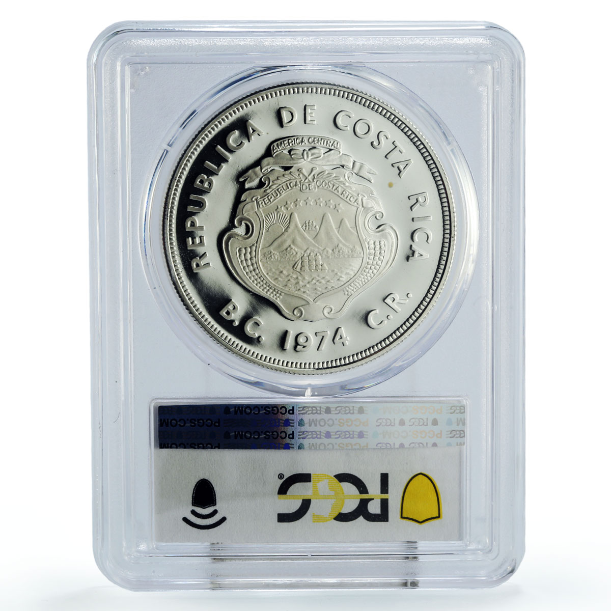 Costa Rica 100 colones Wildlife Conservation Manatee PR67 PCGS silver coin 1974