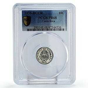 Costa Rica 10 centimos State Coinage Coat of Arms PR68 PCGS CuNi coin 1976