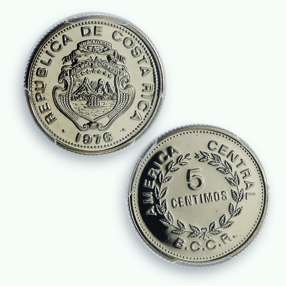 Costa Rica 5 centimos State Coinage Coat of Arms PR69 PCGS CuNi coin 1976
