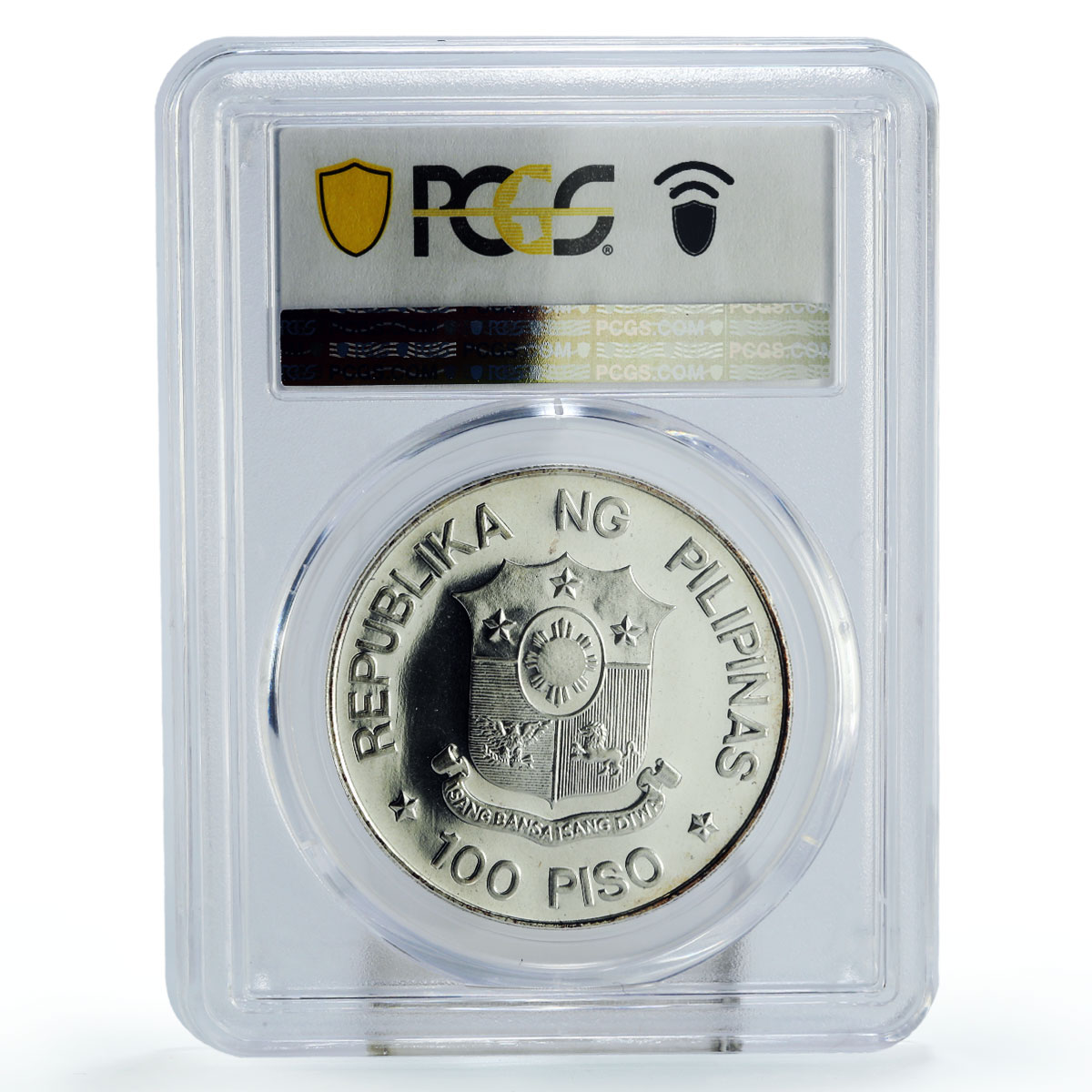 Philippines 100 piso 75th Anniversary of University MS68 PCGS silver coin 1983
