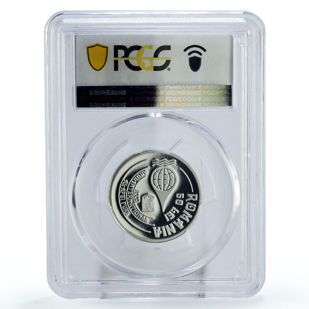 Romania 50 lei Conservation Wildlife Pelican Bird Fauna PR69 PCGS Ag coin 2003