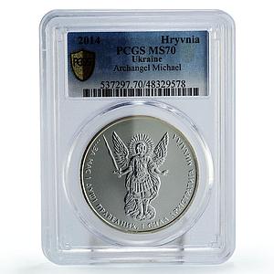 Ukraine 1 hryvnia Archangel Michael Archistratus MS70 PCGS silver coin 2014