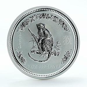 Australia 1 dollar Year of the Monkey Lunar Series I 1 oz silver coin 2004