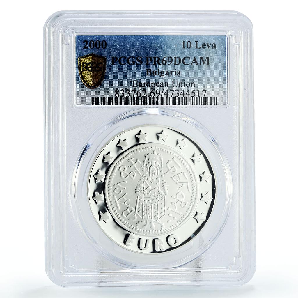 Bulgaria 10 leva Acceptance in the European Union PR69 PCGS silver coin 2000