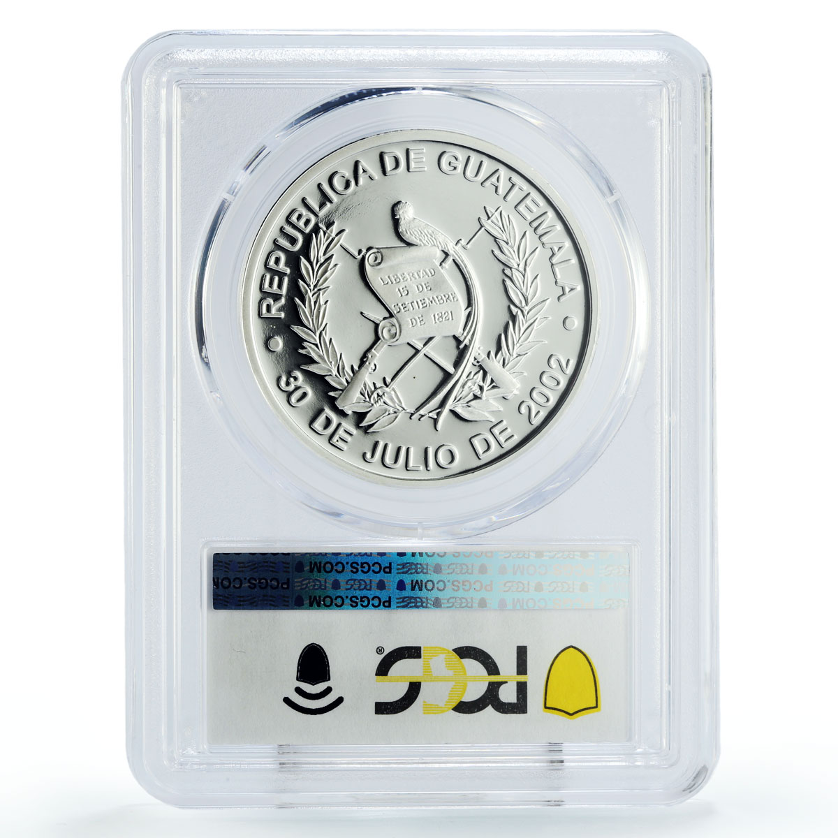 Guatemala 1 quetzal St Pedro Betancourt Canonization PR69 PCGS silver coin 2002