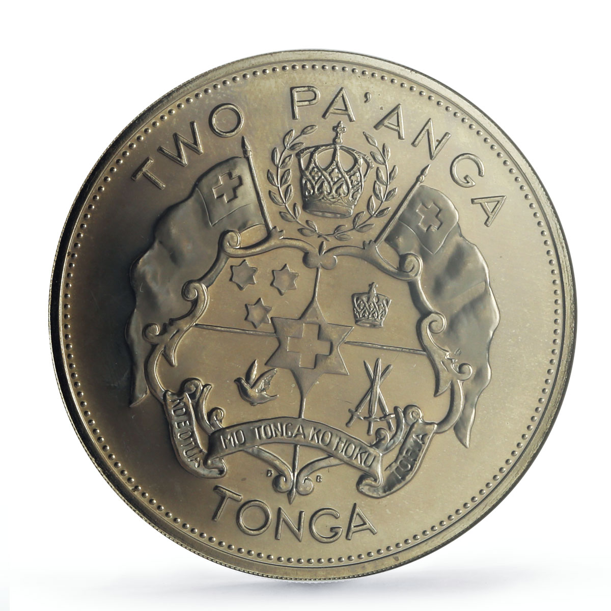 Tonga 2 paanga Coronation King Tupou IV Politics KM-19 PF66 NGC CuNi coin 1967
