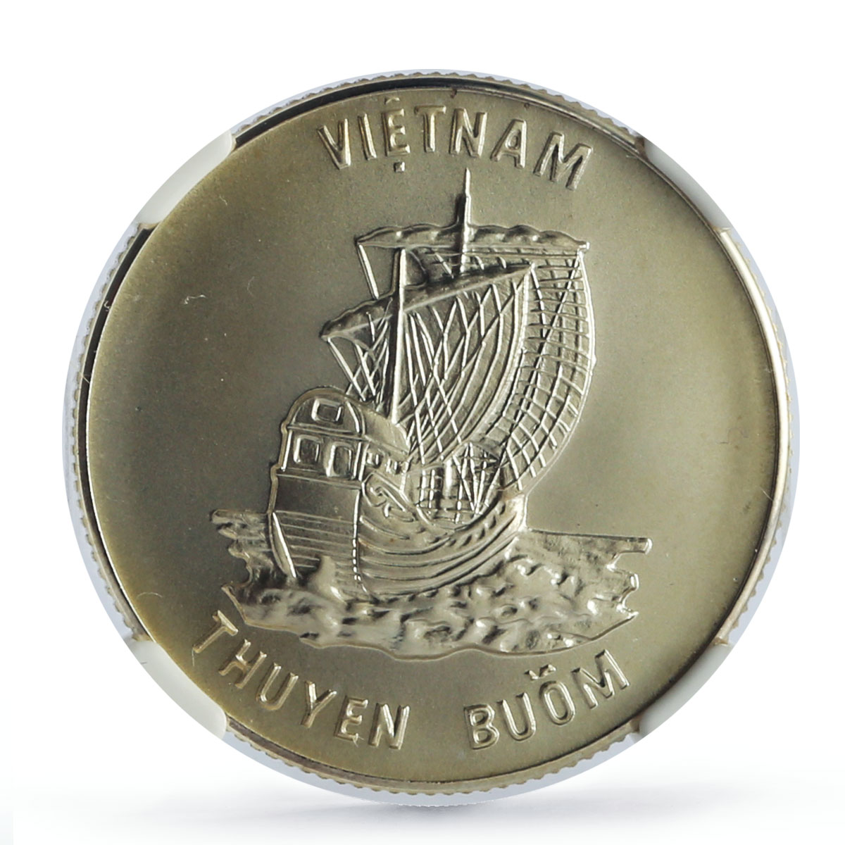 Vietnam 100 dong Seafaring Sailing Junk Ship Clipper MS68 NGC silver coin 1986