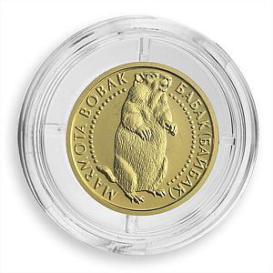 Ukraine 2 hryvnas Marmot Steppe Fauna Rodent Red List Animal gold coin 2007