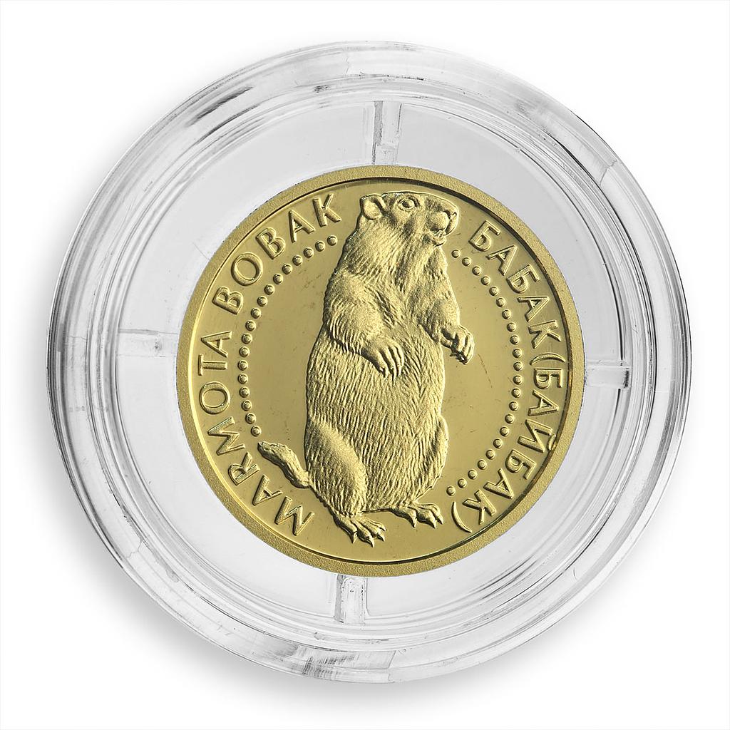 Ukraine 2 hryvnas Marmot Steppe Fauna Rodent Red List Animal gold coin 2007