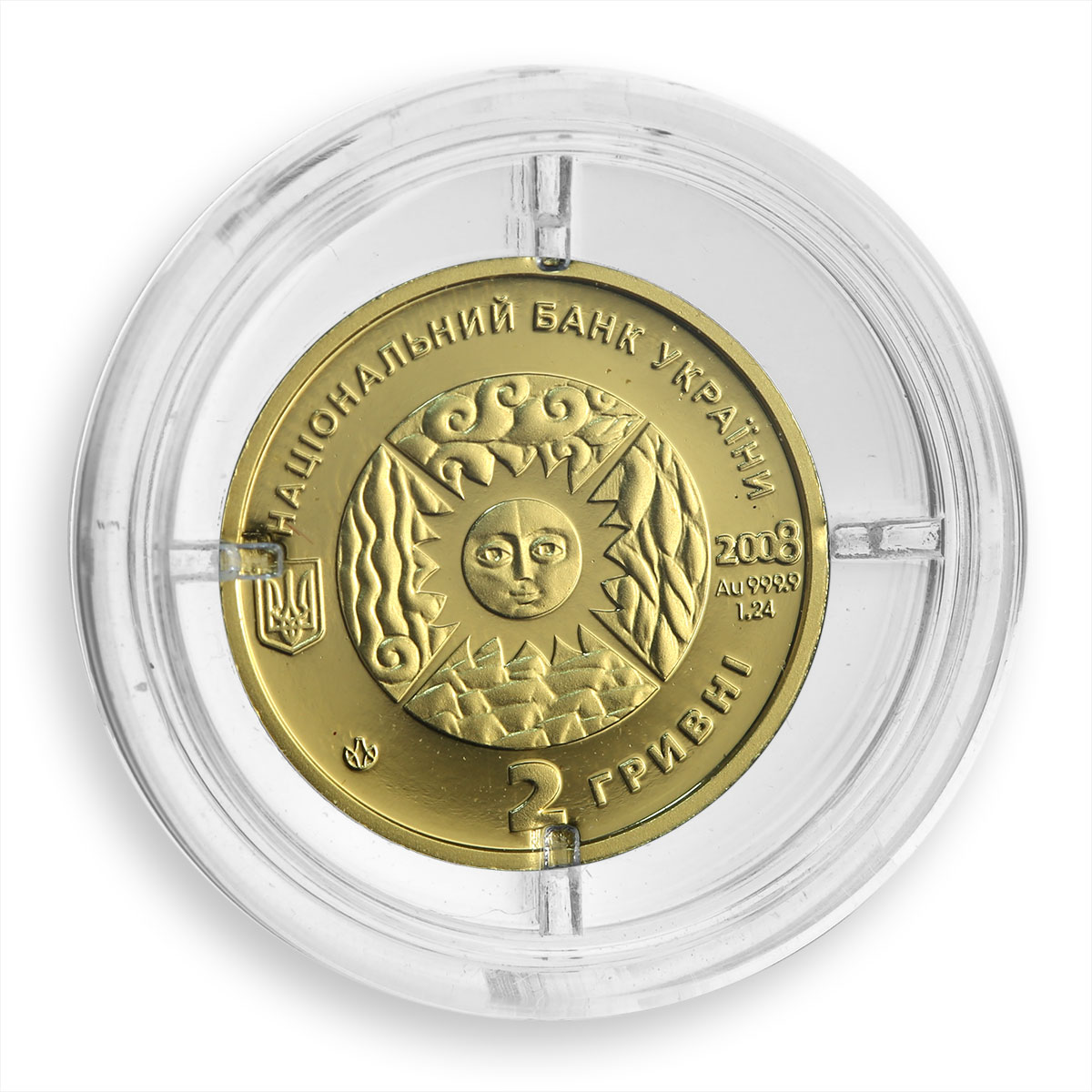 Ukraine 2 hryvnas Signs of the Zodiac Cancer Golden Coin 2008