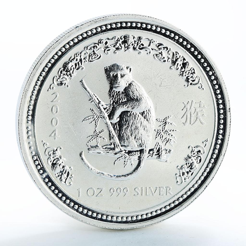 Australia 1 dollar Year of the Monkey Lunar Series I 1 Oz silver coin 2004