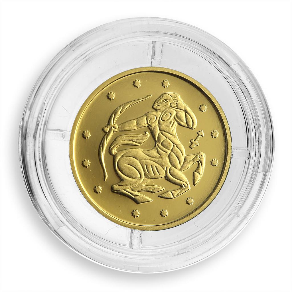 Ukraine 2 hryvnas Signs of the Zodiac Sagittarius Archer gold coin 2007