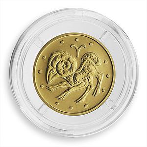 Ukraine 2 hryvnas Signs of the Zodiac Aries gold coin 2006