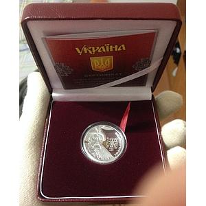 Ukraine 10 hryvnia Bohdan Khmelnytsky Heroes Cossack Age silver proof coin 2015