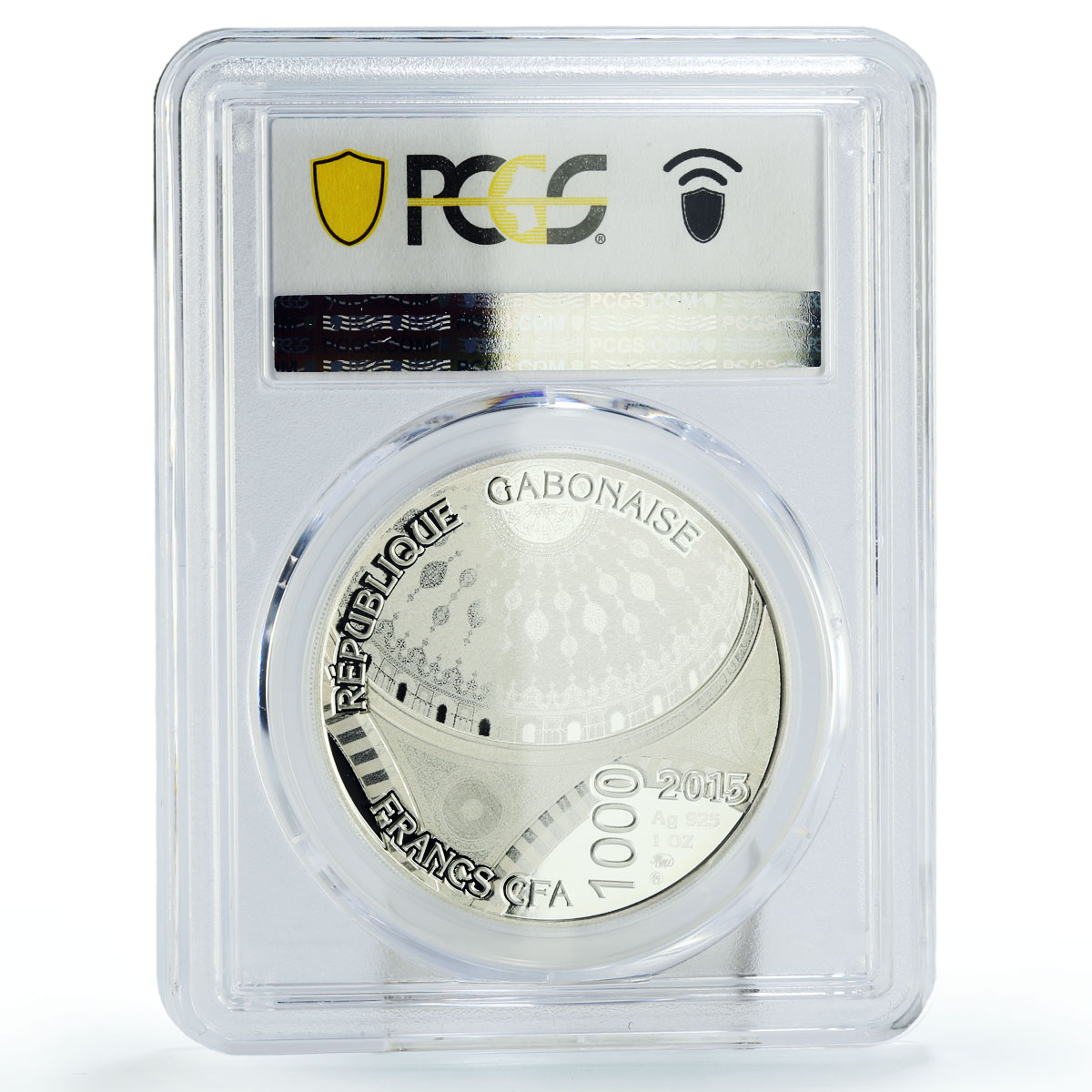 Gabon 1000 francs Islam Chechnya Heart Mosque Kadyrov PR70 PCGS silver coin 2015