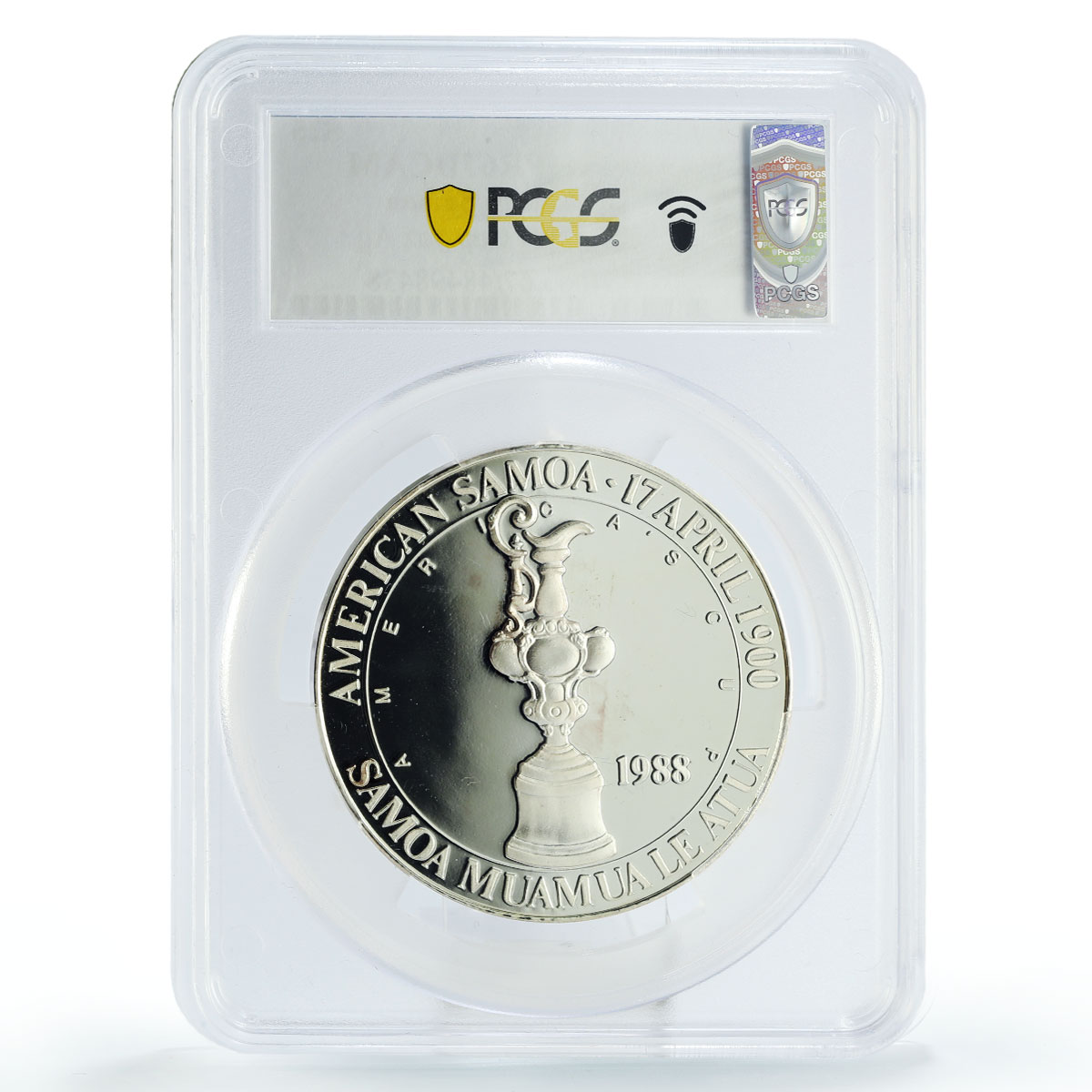 Samoa 25 $ America's Cup Yachting Sailboat Ship KM-3 PR67 PCGS silver coin 1988