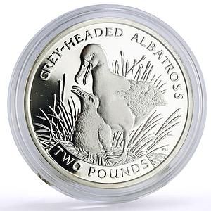 Sandwich Islands 2 pounds Conservation Wildlife Albatross Bird silver coin 2006