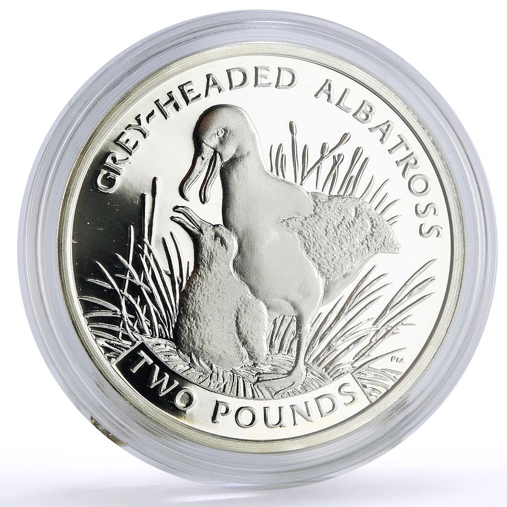 Sandwich Islands 2 pounds Conservation Wildlife Albatross Bird silver coin 2006